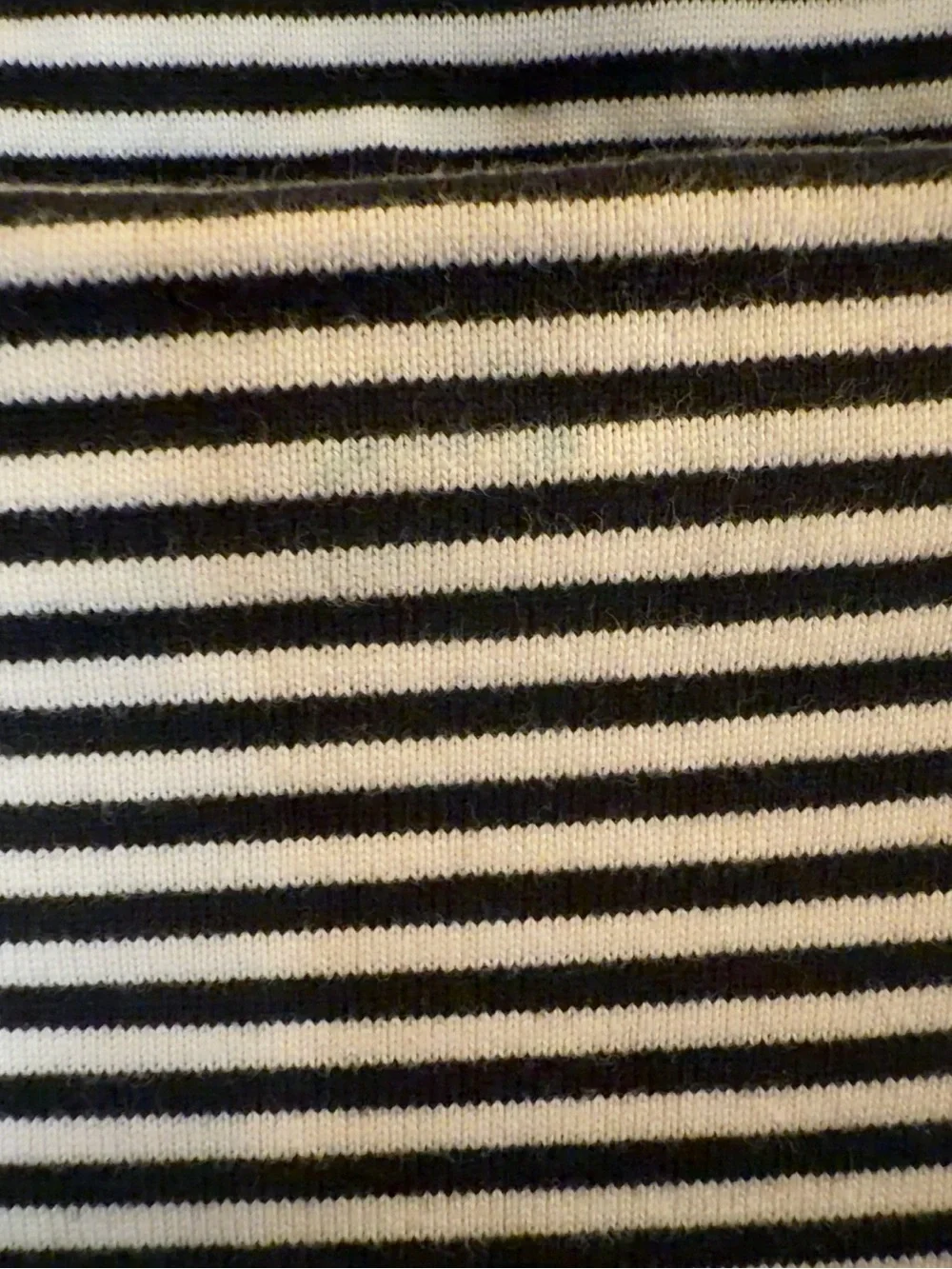Kate Spade Saturday Striped Boat Neck 3/4 Sleeve Cotton Knit Top L Black White